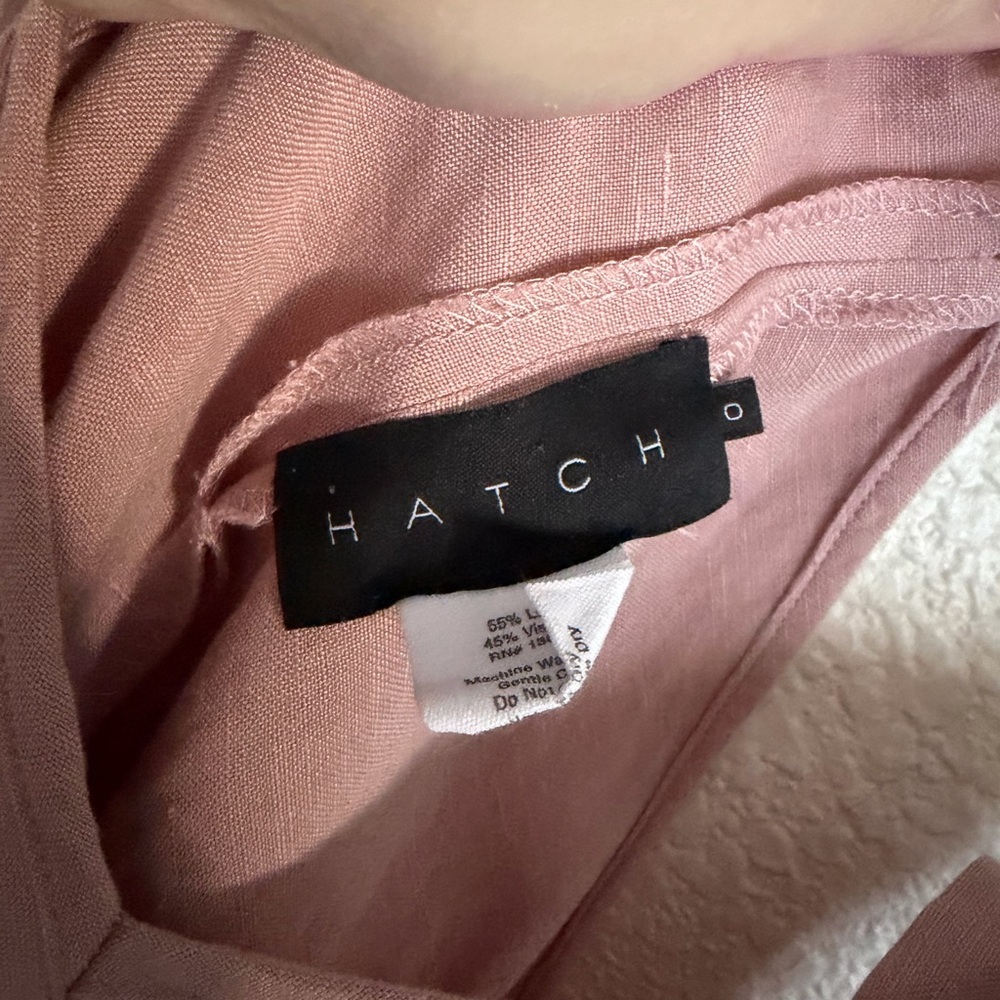 Hatch Noa Maternity Pregnancy Linen Jumpsuit 0 Blush Pink - Picture 8 of 12